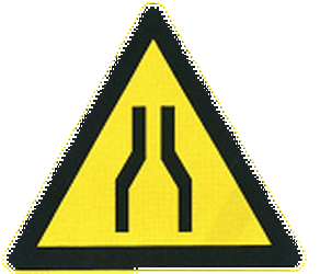 Warning for a road narrowing.