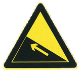 Warning for a steep ascent.