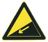 Warning for a steep descent.