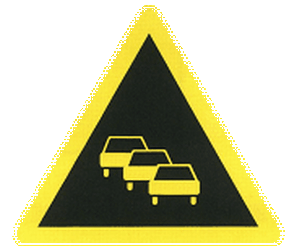Warning for traffic queues.