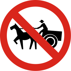 Pferdefuhrwerke verboten.