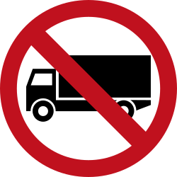 Lastwagen verboten.