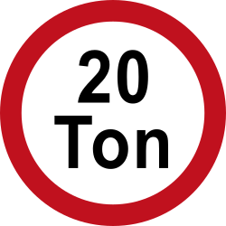 Fahrzeuge über angegebener Masse verboten.