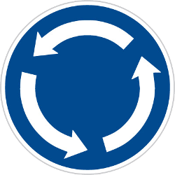 Mandatory roundabout direction.