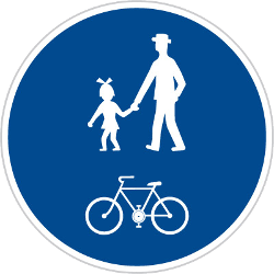 Mandatory shared pedestrian and cycle path.