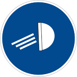 Dipped headlights mandatory.