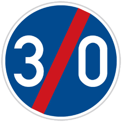 End of the minimum speed.