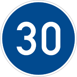 Start of a minimum speed.