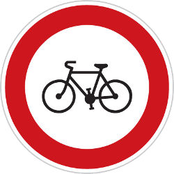 Radfahrer verboten.