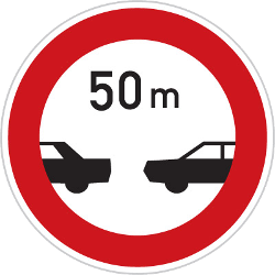 Minimum following distance.