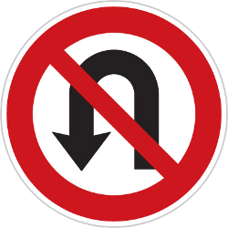 Turning around prohibited (U-turn).