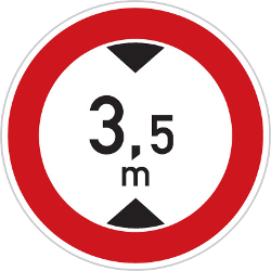 Vehicles higher than indicated prohibited.