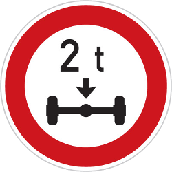 Vehicles exceeding the axle-load limit prohibited.