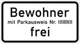 Residents with permit number ... allowed.