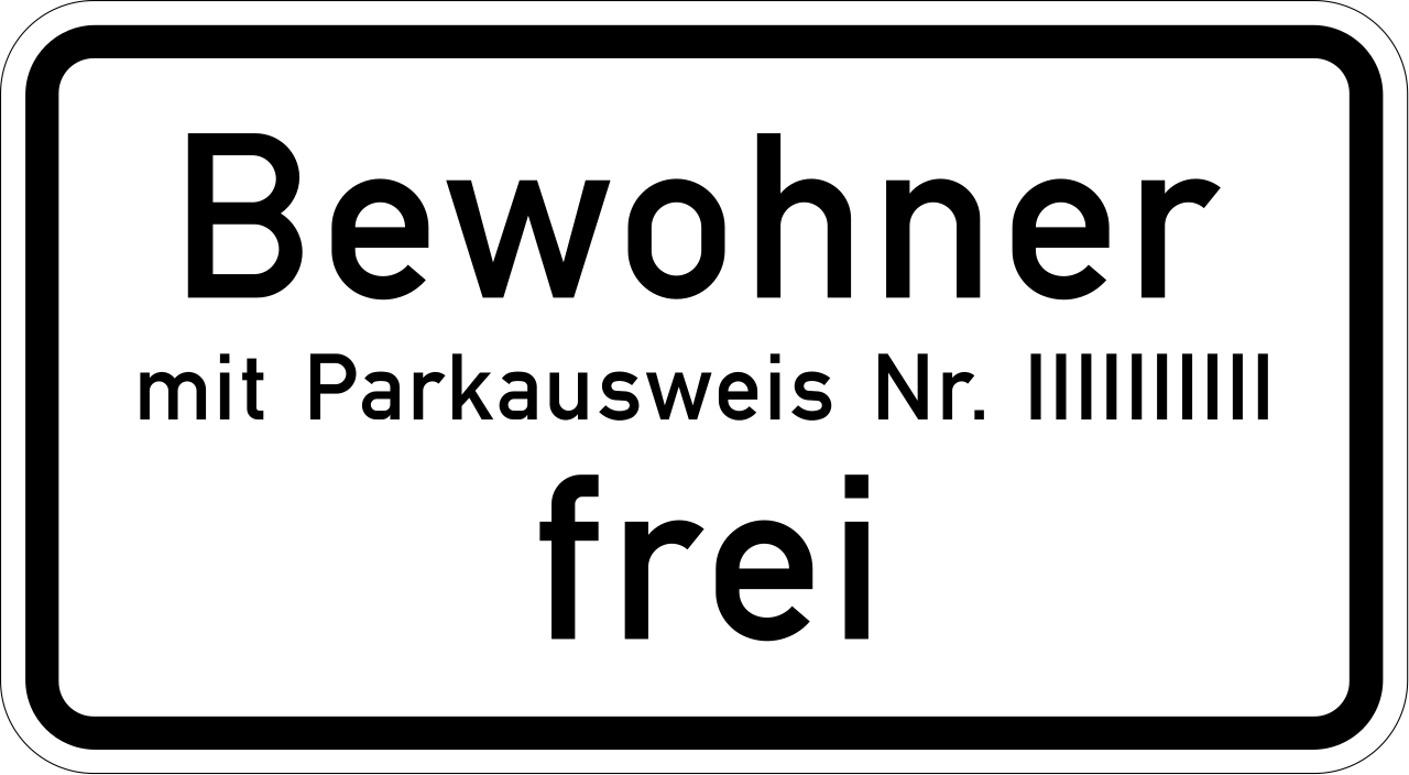 Residents with permit number ... allowed.