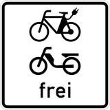 E-bikes and mopeds allowed.