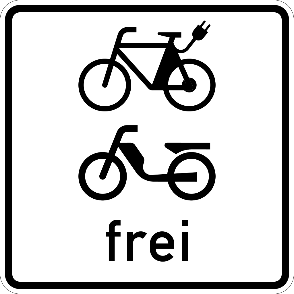 E-bikes and mopeds allowed.