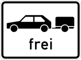 Cars towing a trailer allowed.