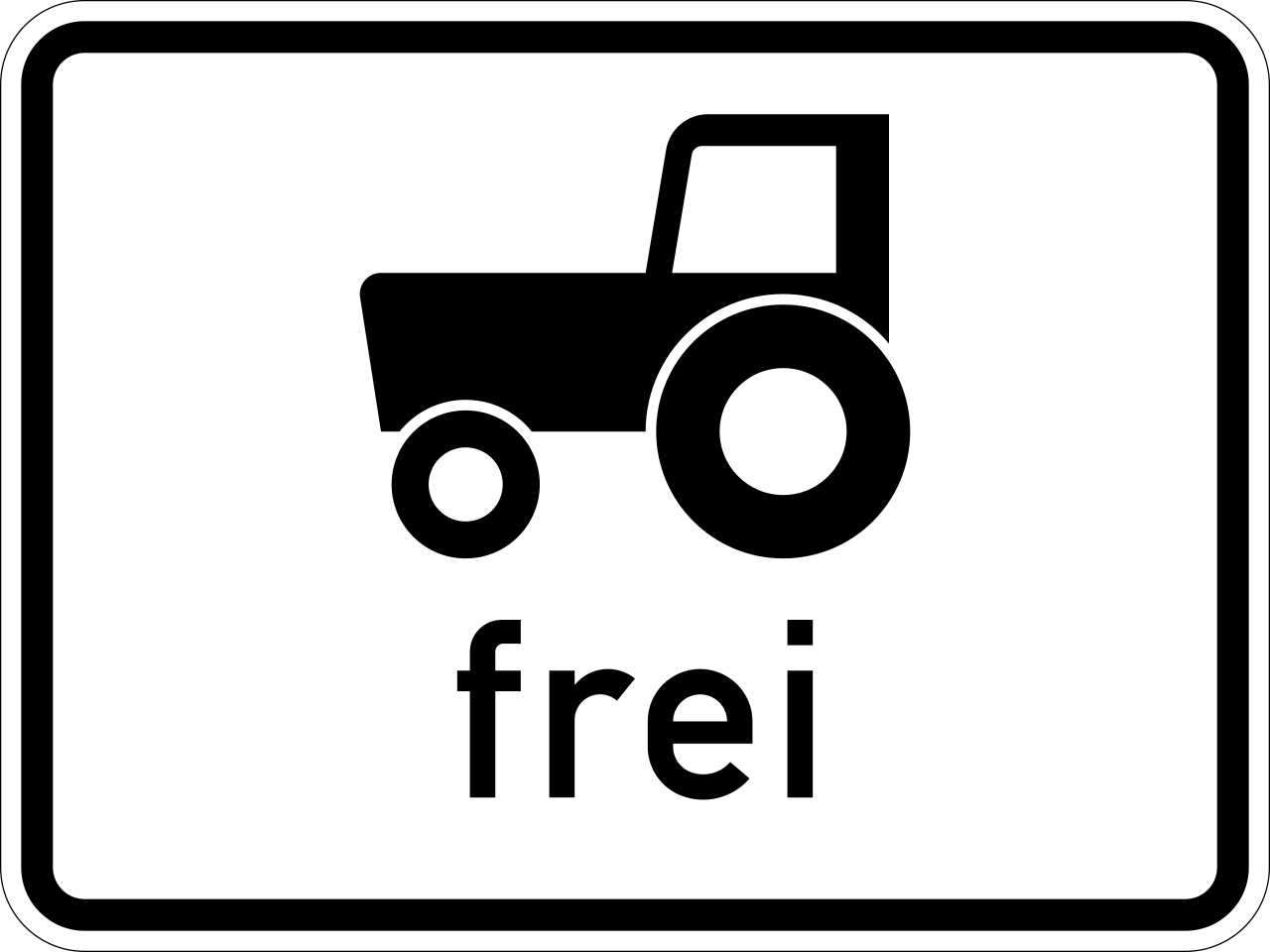 Tractors allowed.