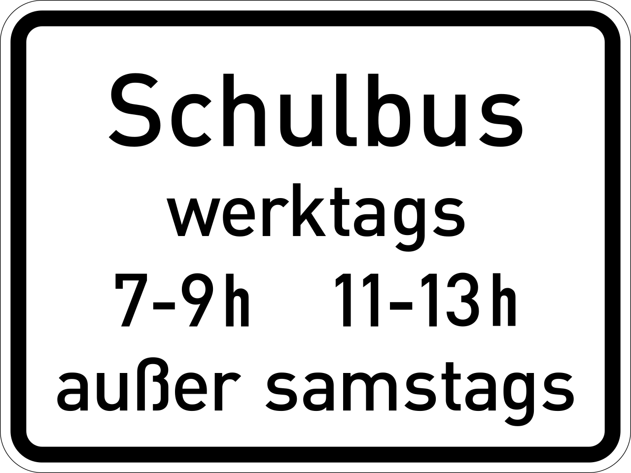 School bus during times shown.