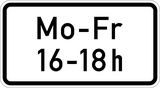 Monday to Friday during the time shown.