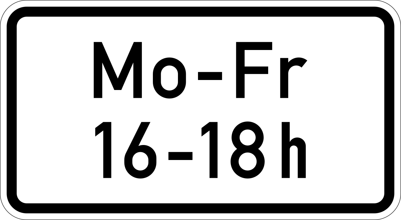 Monday to Friday during the time shown.