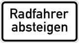 Cyclists dismount.