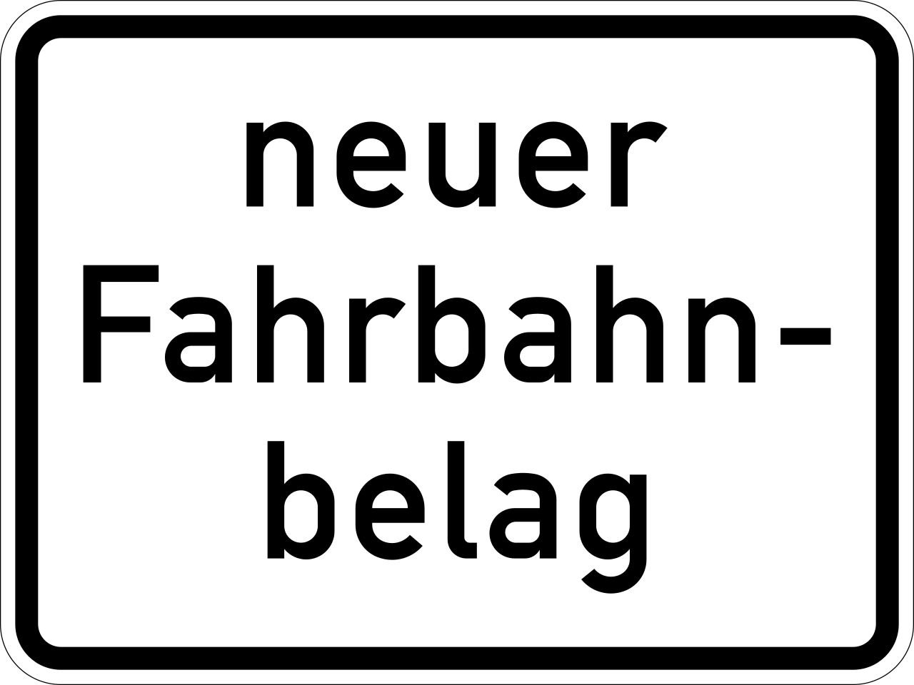 New road surface.