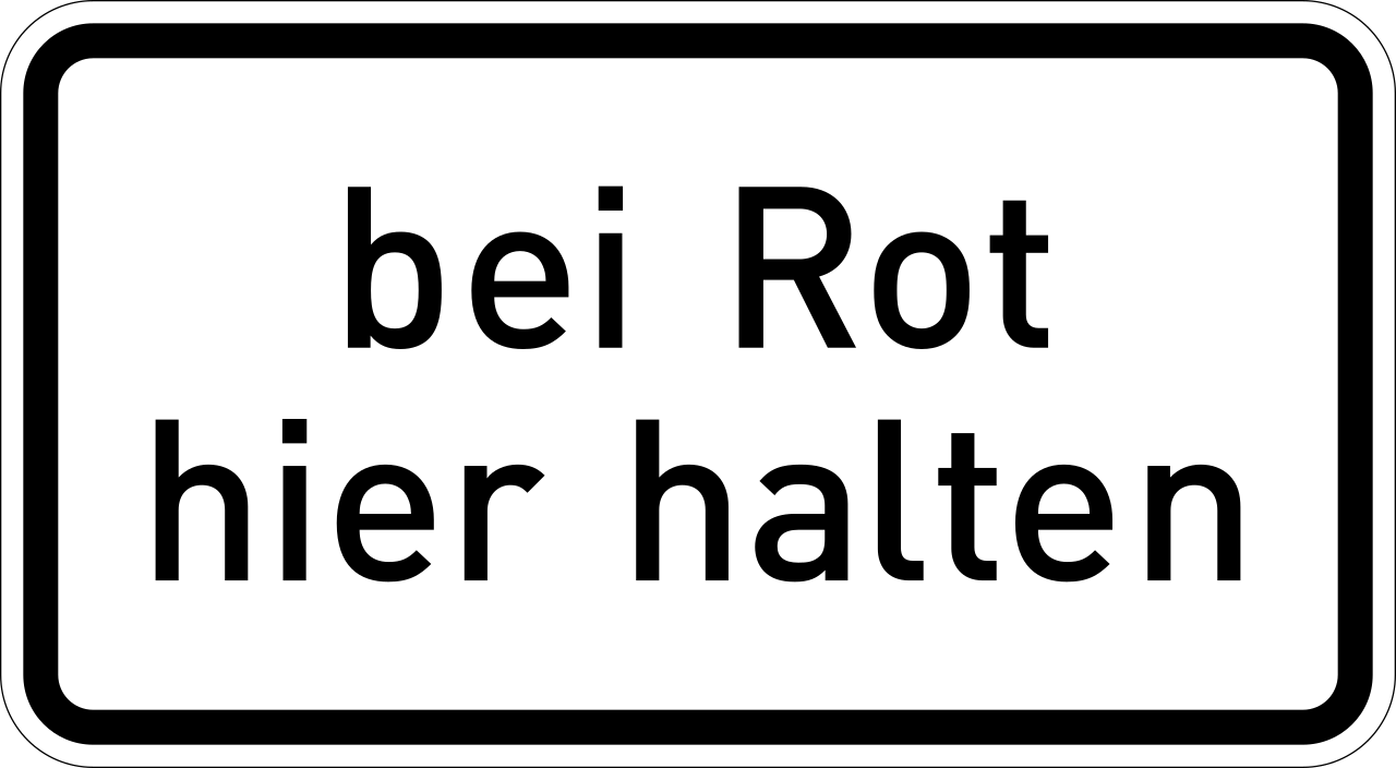 Stop here on red.
