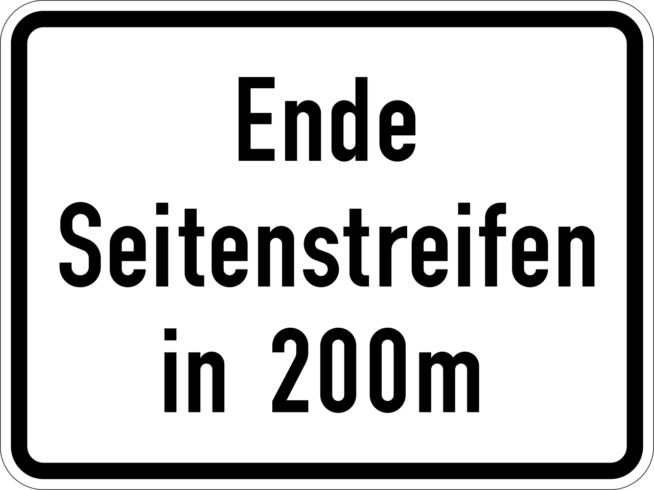 End of the shoulder or verge.