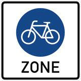Start of a zone for cyclists.