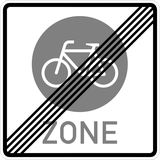 End of the zone for cyclists.