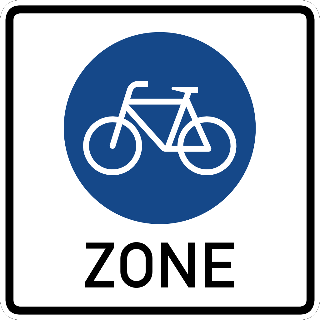 Start of a zone for cyclists.