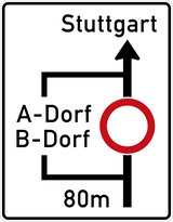 Detour for vehicles that are not allowed to pass.