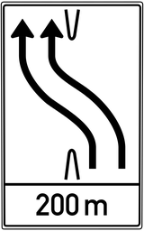 Temporary median strip diversion.