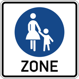 Start of a zone for pedestrians.