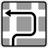 Route to be followed in order to turn left.