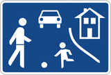 Start of a residential area.