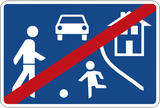 End of the residential area.