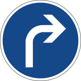Turning right mandatory.