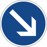 Pass obstacle on the right.