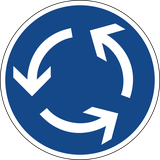 Mandatory roundabout direction.