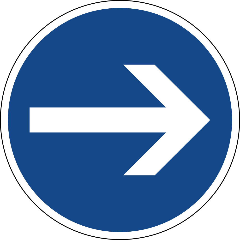 Rechts fahren vorgeschrieben.