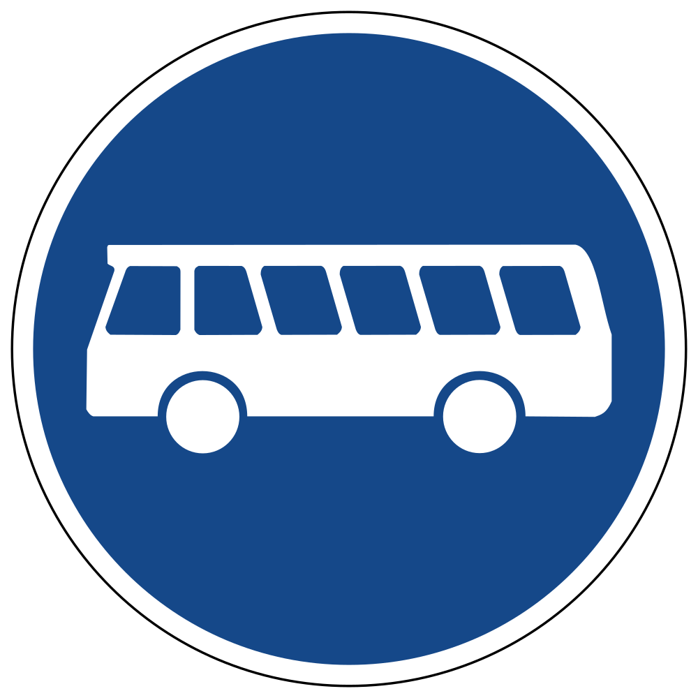 Vorgeschriebener Busfahrstreifen.