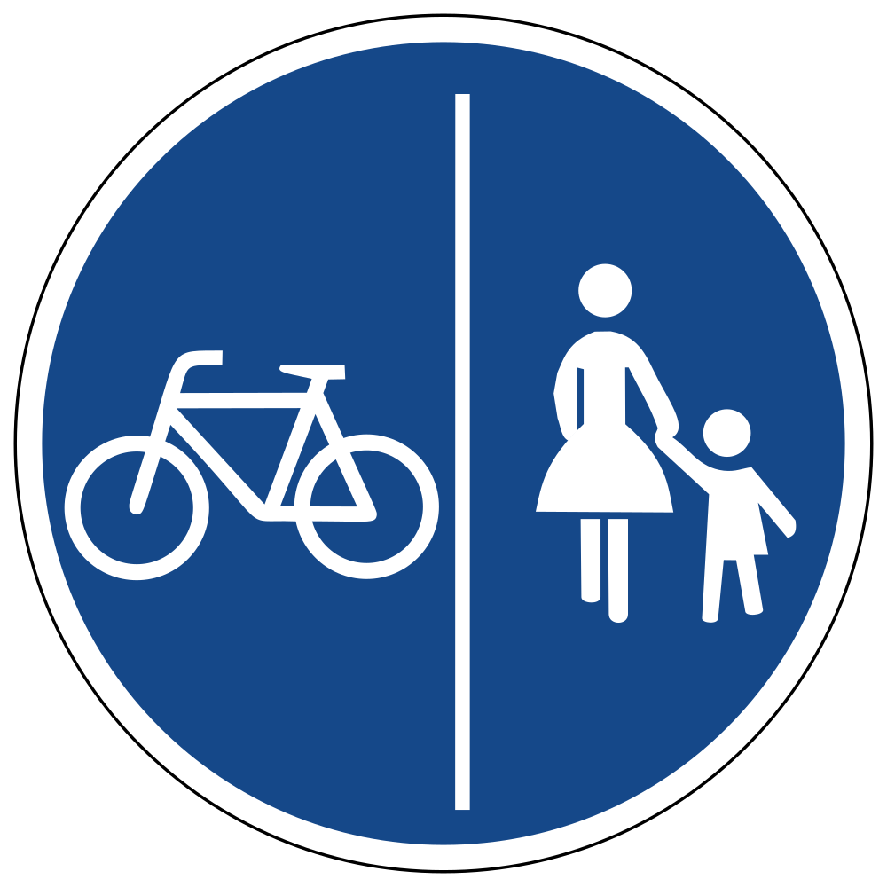 Getrennter Geh- und Radweg vorgeschrieben.