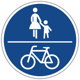 Mandatory shared pedestrian and cycle path.