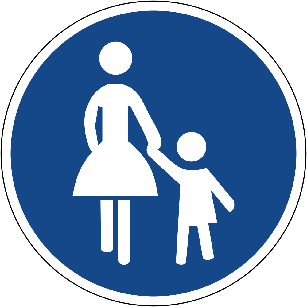 Vorgeschriebener Gehweg.