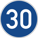 Start of a minimum speed.