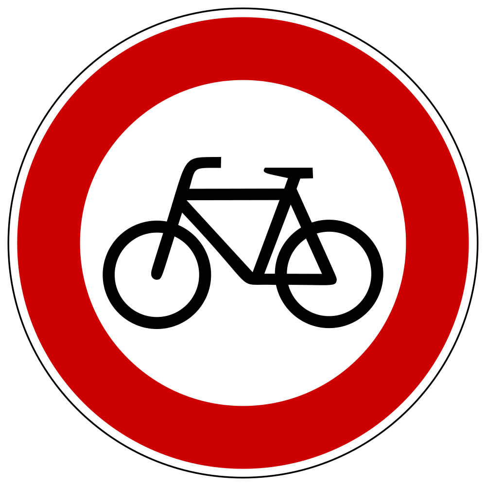 Cyclists prohibited.