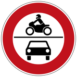 Motorcycles and cars prohibited.